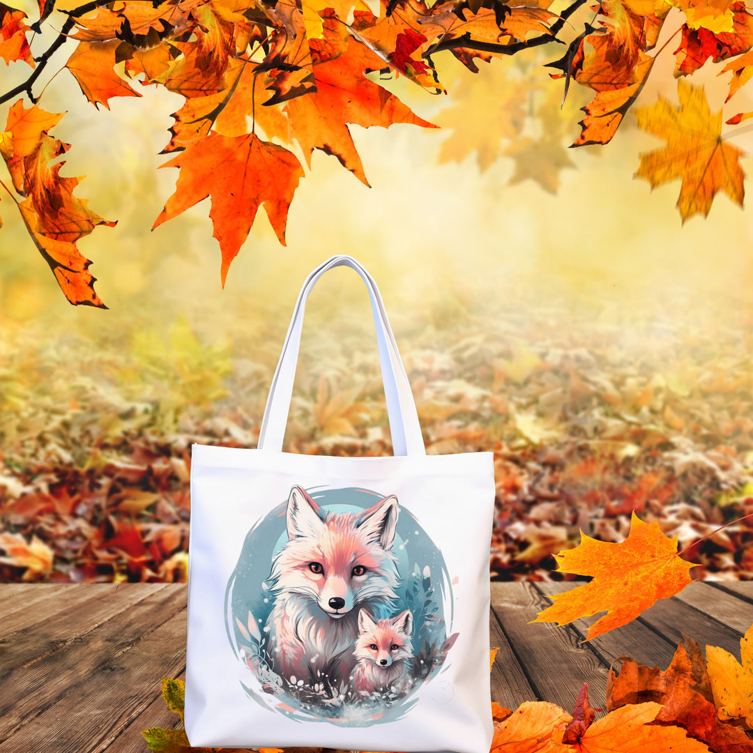 Imagin Vibes: Cozy Fox Family Tote Bag 5 Accessories   