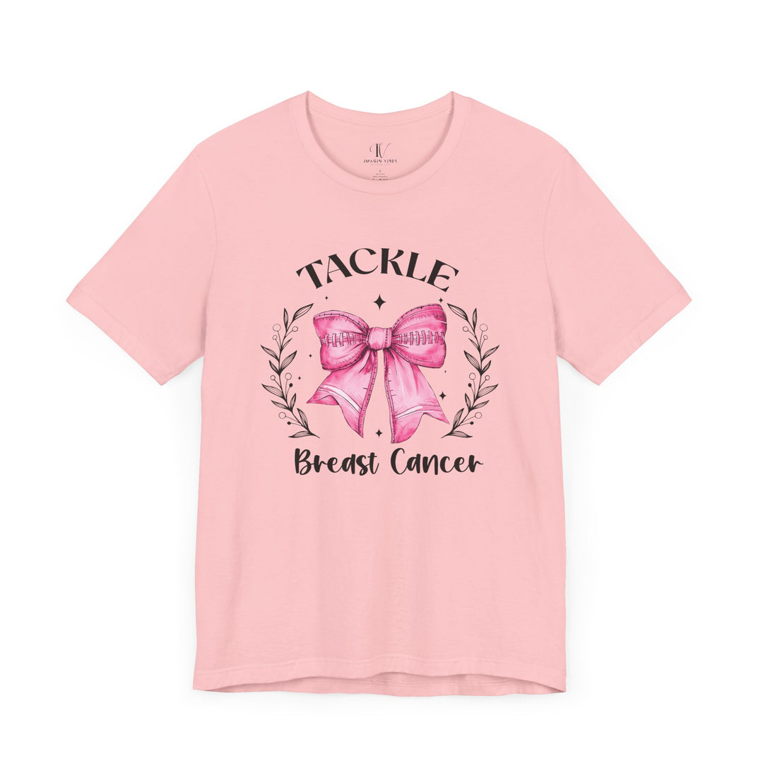 Pink Out Tackle Breast Cancer Football Coquette T-Shirt