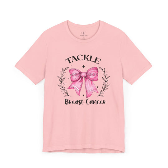 Pink Out Tackle Breast Cancer Football Coquette T-Shirt