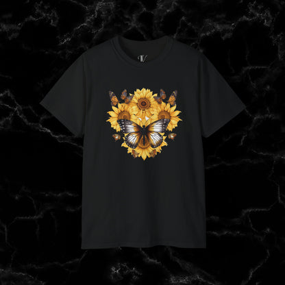 Sunflower Shirt - A Floral Tee, Garden Shirt, and Women's Fall Shirt with Nature-Inspired Design T-Shirt Black S 