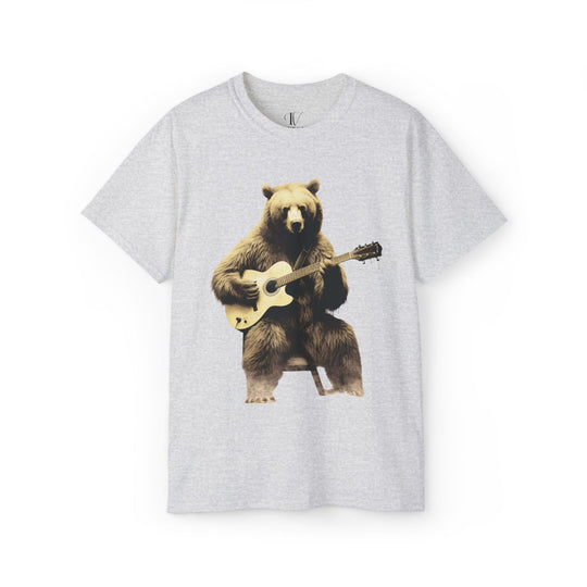 Bear Guitar Tee T-Shirt Printify Ash S