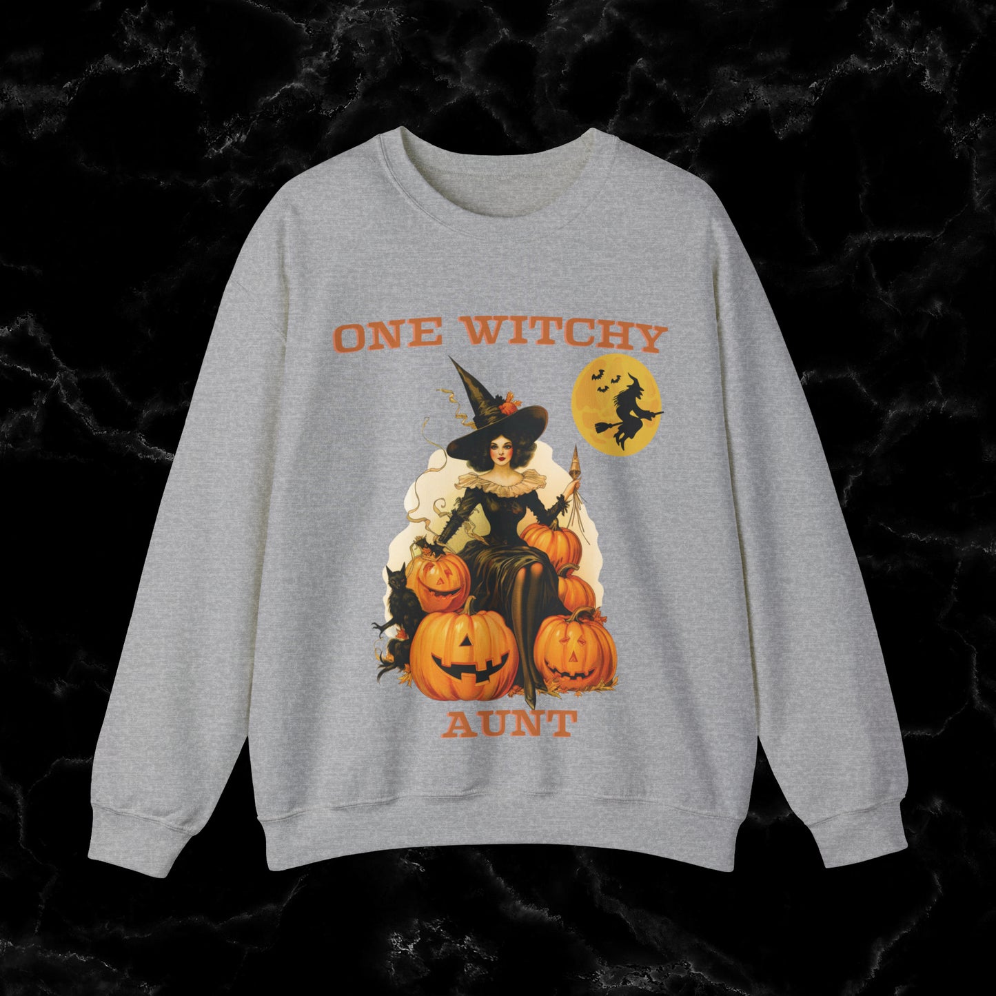 One Witchy Aunt Halloween Sweatshirt - Cool Aunt Shirt, Feral Aunt Sweatshirt, Perfect Gifts for Aunts Sweatshirt S Sport Grey 