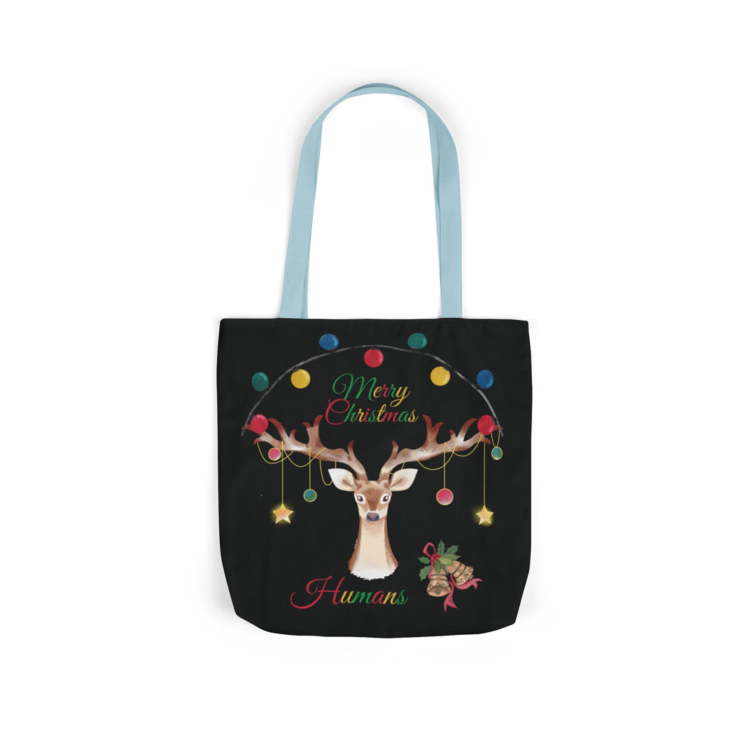 Christmas Reindeer Tote Bag Accessories Printify 16" × 16'' Light blue