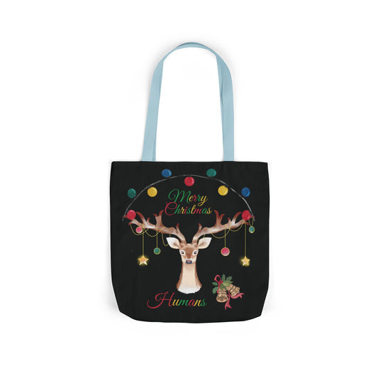 Christmas Reindeer Tote Bag Accessories Printify 16" × 16'' Light blue