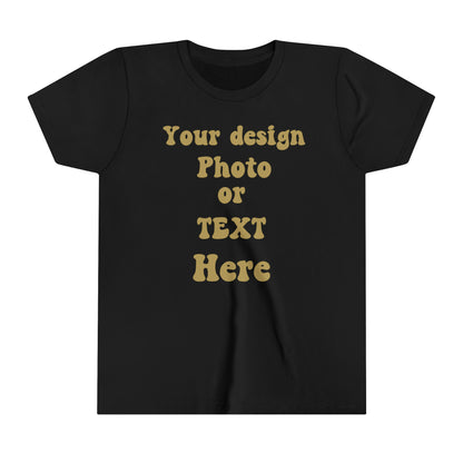 Youth Short Sleeve Tee - Personalized with Your Photo, Text, and Design Kids clothes Black S 