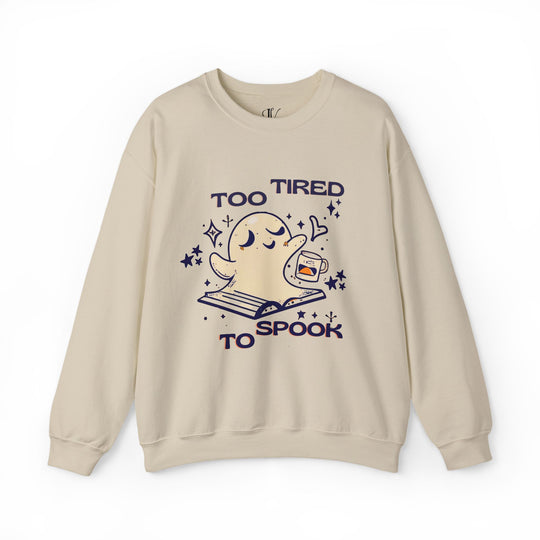 Hauntingly Bookish: Ghost Reader Sweatshirt Sweatshirt Printify S Sand