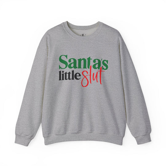 Santa's Little Slut Christmas Sweatshirt Sweatshirt Printify S Sport Grey