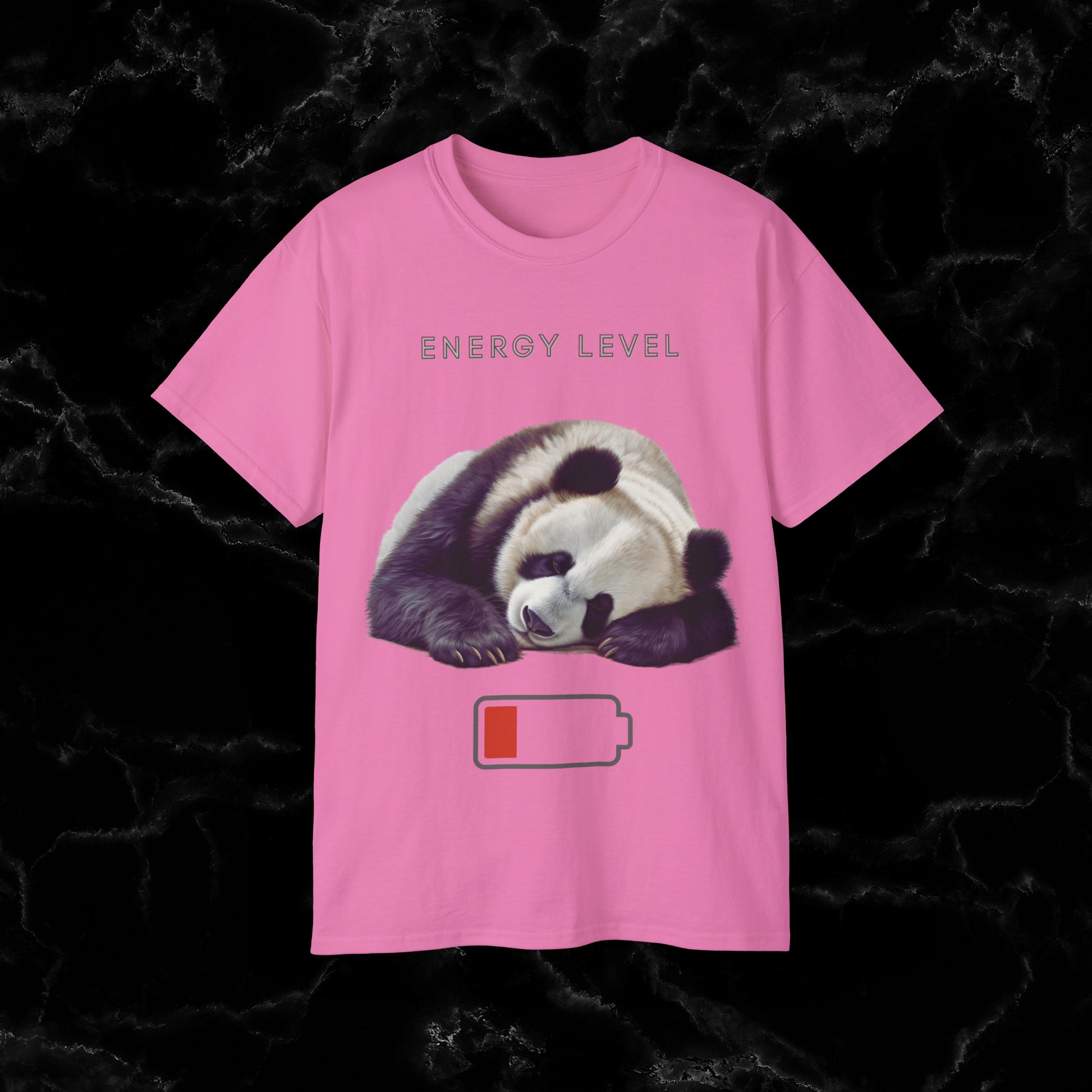 Nap Time Panda Unisex Funny Tee - Hilarious Panda Nap Design - Energy Level T-Shirt Azalea S 