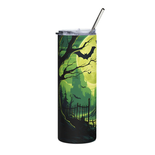 Tumbler - Spooky Haunted House Halloween Theme, 20oz Mug Printify