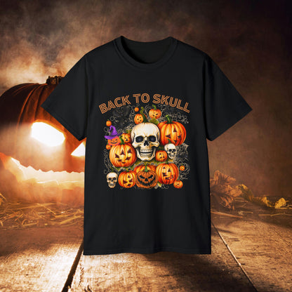 Back to Skull Halloween Tee | Back To Skull T-Shirt Black 3XL 