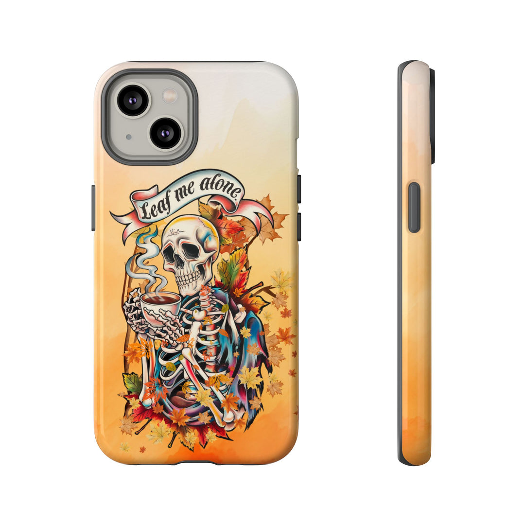 Phone Case - Leaf Me Alone Gothic Skeleton Phone Case Printify iPhone 14 Glossy