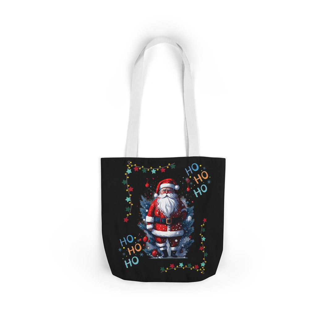 Ho Ho Ho Santa Claus Canvas Tote Bag Accessories Printify 13" × 13'' White