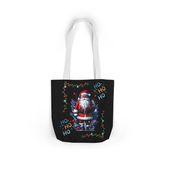 Ho Ho Ho Santa Claus Canvas Tote Bag Accessories Printify 13" × 13'' White