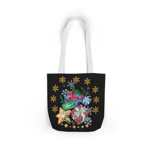 Christmas Gift Canvas Tote Bag Accessories Printify 13" × 13'' White