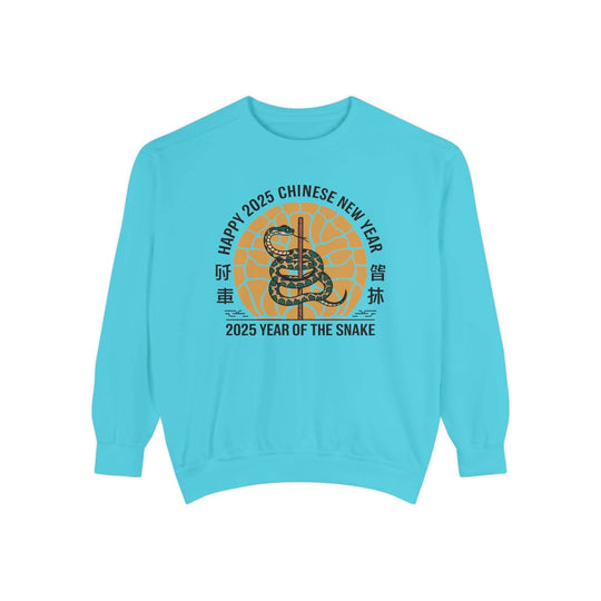 Chinese New Year 2025 Sweatshirt with Snake Sweatshirt Printify Lagoon Blue S