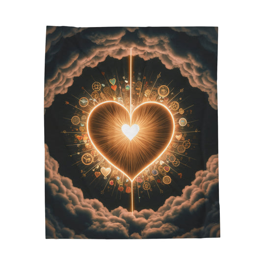 Velveteen Plush Blanket - Celestial Heart All Over Prints Printify