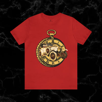 Ride in Style: Vintage Car Enthusiast T-Shirt with Classic Wheels and Timeless Appeal T-Shirt Red S 