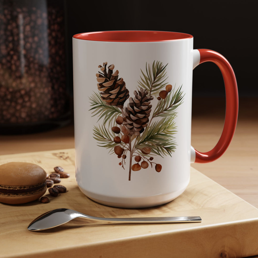 Pine Cone & Branch Accent Coffee Mug