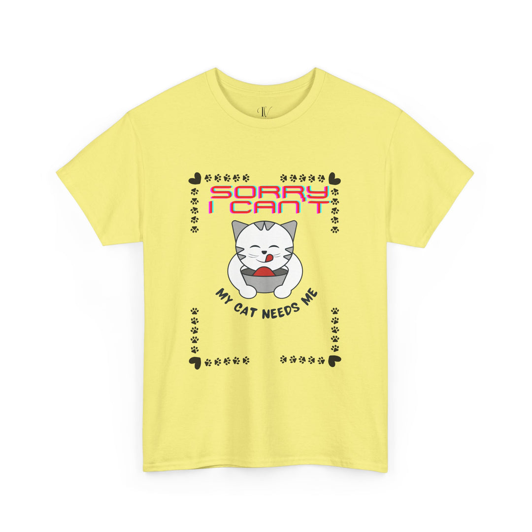 Cat Tee - Playful and Cute Minimalist T-Shirt Printify Cornsilk S