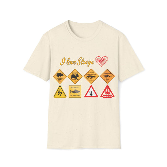 Funny Wildlife Caution Straya Unisex T-Shirt T-Shirt Printify Natural S