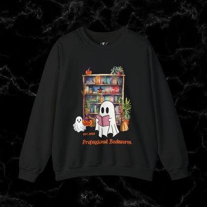 Witchy Gifts for Book Lover Cottagecore Pumpkin Witch Sweatshirt - Bookworm Back To School Reading Fall Sweater, Perfect Present for Bookworm Aunt's Birthday Sweatshirt S Black 
