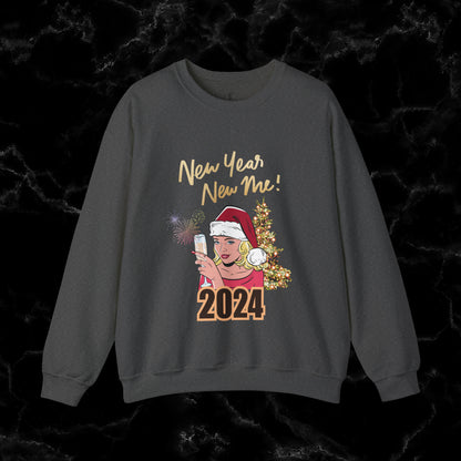 New Year New Me Sweatshirt - Motivational, Inspirational Resolutions Shirt, Christmas Family Tee Sweatshirt S Dark Heather 