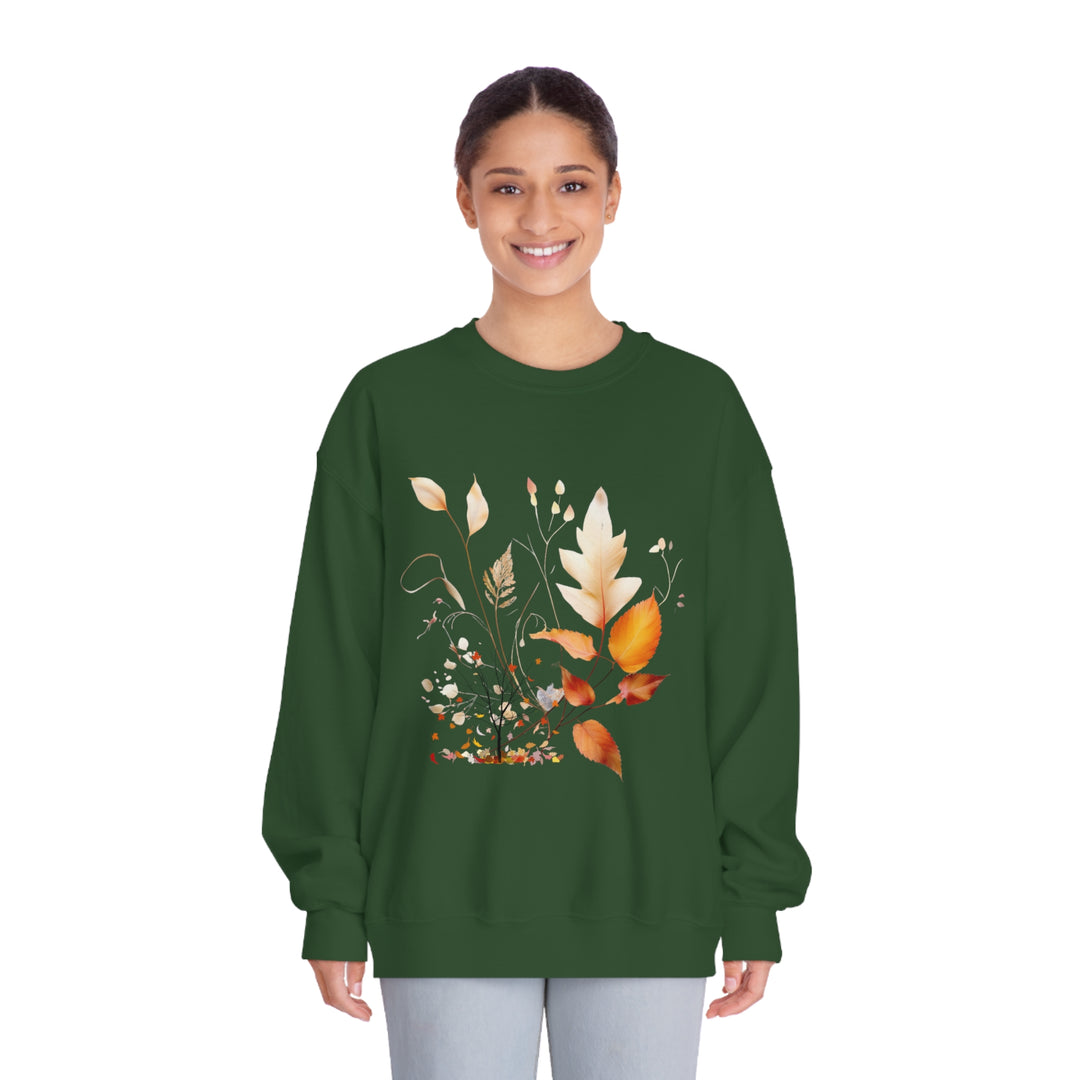 Imagin Vibes Autumn Leaves Sweatshirt: Fall Style & Comfort Sweatshirt Forest Green S 