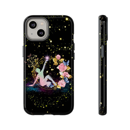 Mystical Phone Case - Stylized Human Figure Reaching for a Star Phone Case Printify iPhone 14 Glossy