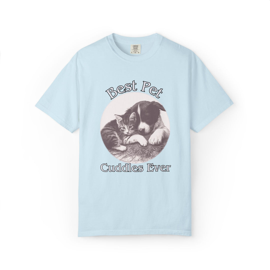 "Best Pet Cuddles Ever" T-Shirt T-Shirt Printify Chambray S