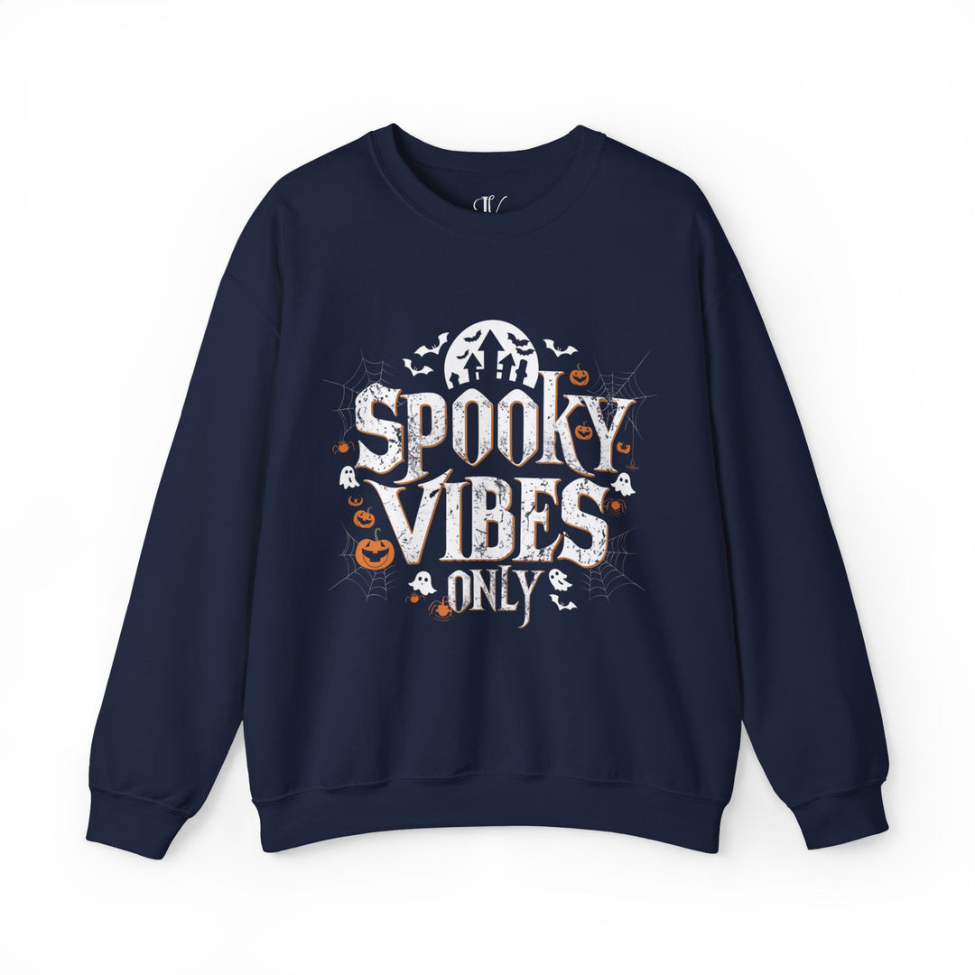 Spooky Vibes Halloween Sweatshirt Sweatshirt Printify S Navy