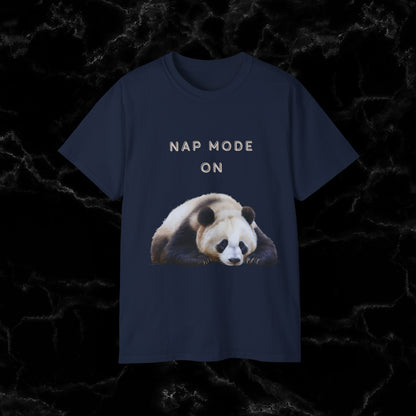 Nap Time Panda Unisex Funny Tee - Hilarious Panda Nap Design T-Shirt Navy S 