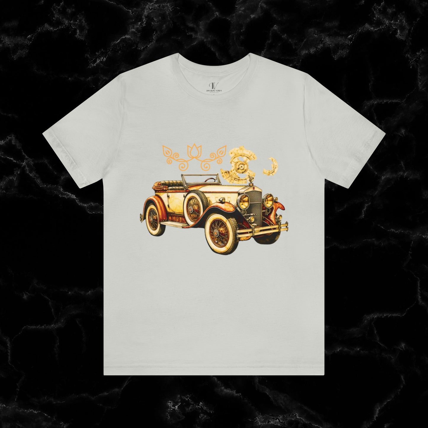 Vintage Car Enthusiast T-Shirt - Classic Wheels and Timeless Appeal for Automotive Enthusiast T-Shirt Silver S 