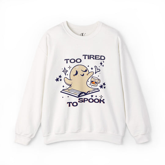 Hauntingly Bookish: Ghost Reader Sweatshirt Sweatshirt Printify S White