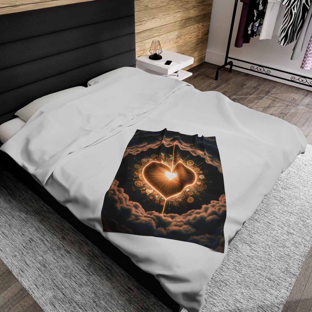 Velveteen Plush Blanket - Celestial Heart
