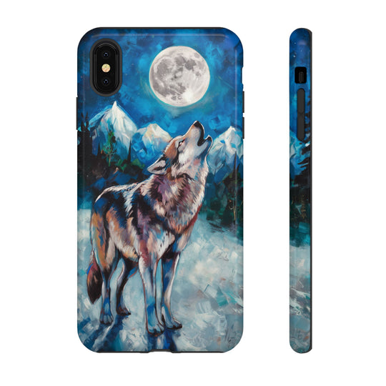 Wolf Howling Tough Case - Impressionist Style Phone Case Printify