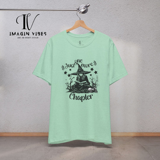 "Just One More Chapter" Witch Tee: Spooky & Bookish Halloween Shirt T-Shirt Heather Mint XS 