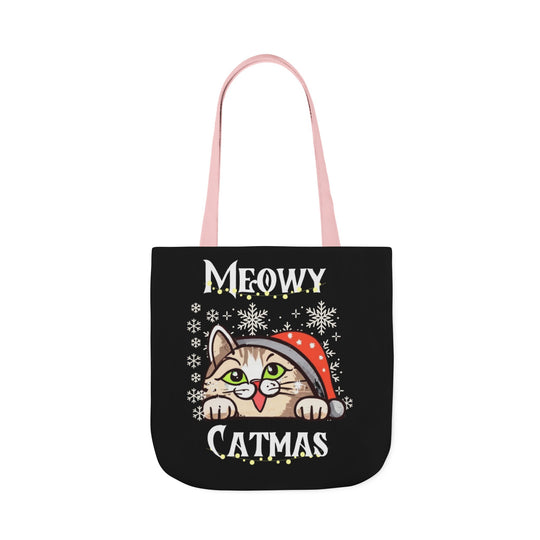Funny Meowy Catmas Tote Bag Accessories Printify 18" × 18'' Light Pink