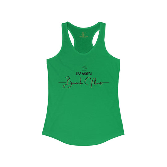 Racerback Tank Imagin Beach Vibes Women's Tank Top Printify XS Solid Kelly Green