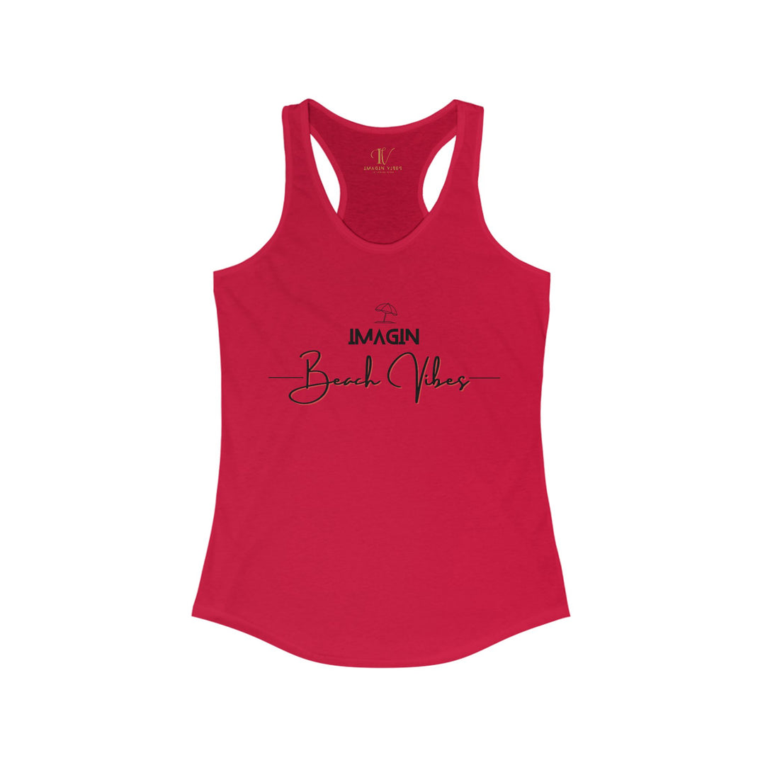 Racerback Tank Imagin Beach Vibes Women's Tank Top Printify XS Solid Red