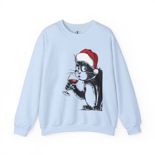 Christmas Wine-Loving Cat Sweatshirt