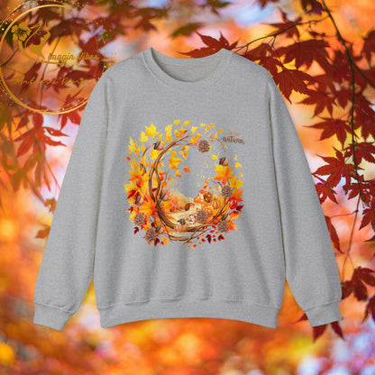 Hello Autumn Sweatshirt | Fall Design | Fall Seasonal Sweatshirt | Autumn Tree Sweatshirt S Sport Grey 