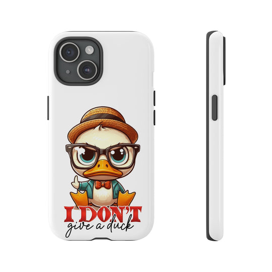 Funny Duck Tough Case Phone Case - I Don't Give a Duck Phone Case Printify iPhone 15 Glossy