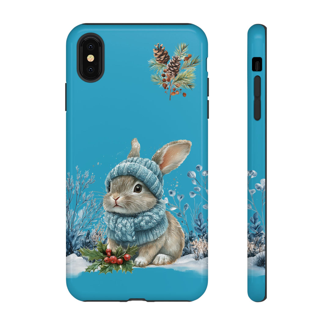 Phone Case - Winter Bunny with Hat and Scarf Phone Case Printify