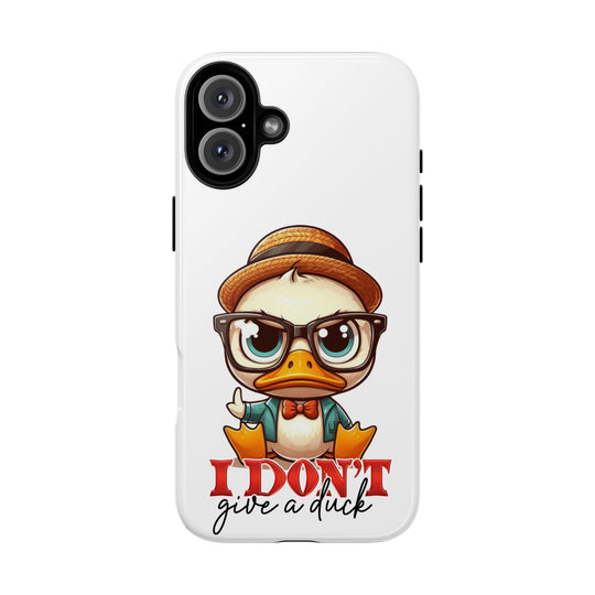 Funny Duck Tough Case Phone Case - I Don't Give a Duck Phone Case Printify iPhone 16 Plus Glossy