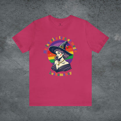 Halloween LGBT T-Shirt | Gay Witch Shirt - Spooky and Proud Tee - LGBT Halloween Shirt - Lesbian Halloween T-Shirt Berry XS 