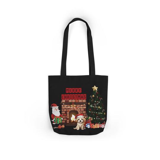 Santa Claus Christmas Canvas Tote Bag Accessories Printify 13" × 13'' Black