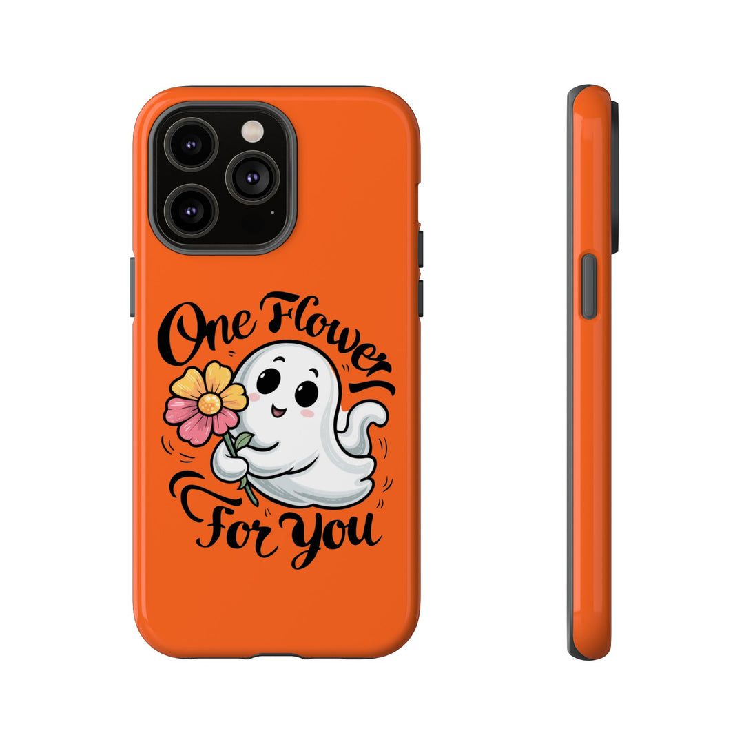 Phone Case - Cute Ghost Holding Flower Phone Case Printify iPhone 14 Pro Max Glossy