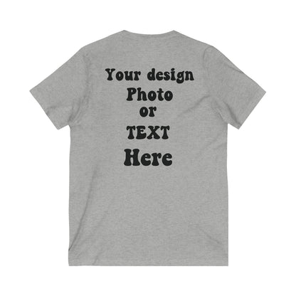 Express Your Unique Style with Our Custom V-Neck T-shirt - Personalized with Your Design, Photo, or Text | Made in USA V-neck   