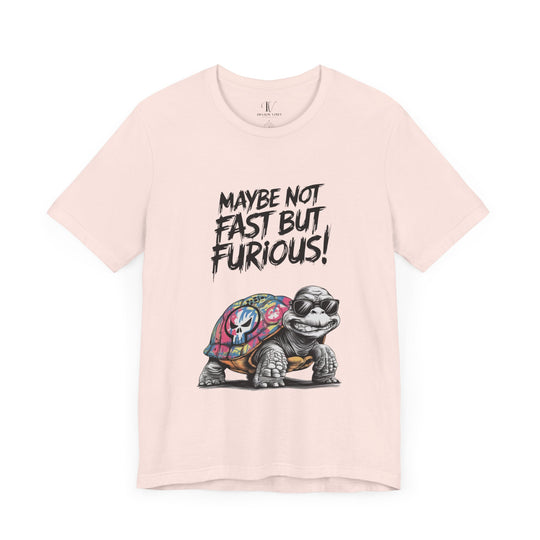 Tee: 'Maybe Not Fast But Furious' Turtle T-Shirt Printify Soft Pink XS