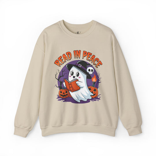 Read In Peace Ghost Halloween Bookworm Sweatshirt